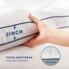 imageBEDLORE King Mattress Topper Thick Pillow Top Pad for Back Pain Relief Cooling Soft Mattress Cover with Deep Pockets 618 inchWhite