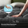 imageBEDLORE Queen Mattress Topper4 Inch Dual Layer 2quot Gel Memory Foam  2quot Plush Pillow Top Mattress Pad Cover Pressure Relief ampamp Back Pain Support Fluffy ampamp Breathable MediumFirmDark Gray