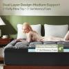 imageBEDLORE Queen Mattress Topper4 Inch Dual Layer 2quot Gel Memory Foam  2quot Plush Pillow Top Mattress Pad Cover Pressure Relief ampamp Back Pain Support Fluffy ampamp Breathable MediumFirmDark Gray