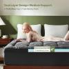 imageBEDLORE Queen Mattress Topper4 Inch Dual Layer 2quot Gel Memory Foam  2quot Plush Pillow Top Mattress Pad Cover Pressure Relief ampamp Back Pain Support Fluffy ampamp Breathable MediumFirmDark Gray