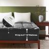 imageBEDLORE Queen Mattress Topper4 Inch Dual Layer 2quot Gel Memory Foam  2quot Plush Pillow Top Mattress Pad Cover Pressure Relief ampamp Back Pain Support Fluffy ampamp Breathable MediumFirmDark Gray