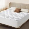 imageBEDLORE Queen Mattress Topper Viscose Made from Bamboo Soft Pillow Top Mattress Pad Thick Mattress Cover for Back Pain Relief with 618 inches Deep PocketWhite