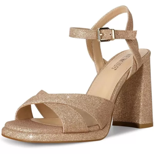 wetkiss Platform Heels Women Comfortable High Heeled Sandals with Adjustable Ankle Strap Chunky Heel For Wedding Homecoming Party Dress