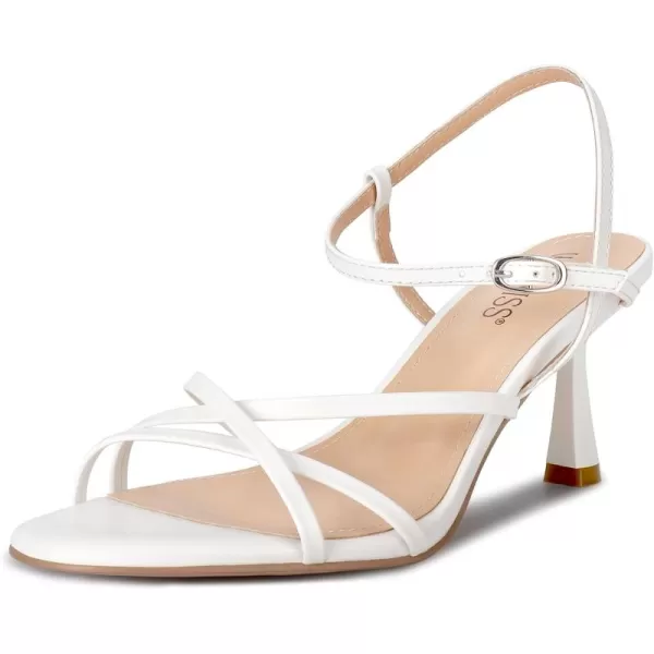 wetkiss Strappy Heels For Women Sandal Heels Low Heels Kitten Heels Adjustable Ankle Strap Round Open Toe For Homecoming Party Dress Wedding Gold Black White