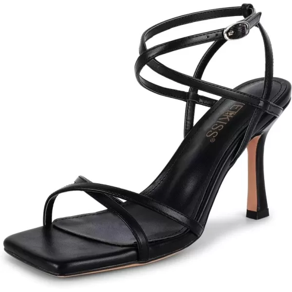 wetkiss Strappy Heels Women Stiletto High Heeled Sandals Adjustable Ankle Strap Square Open Toe Pumps For Homecoming Party Dress Wedding