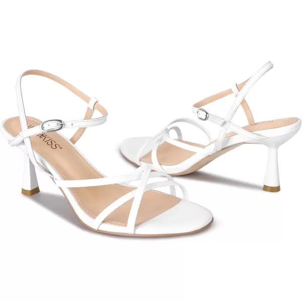 wetkiss Strappy Heels For Women Sandal Heels Low Heels Kitten Heels Adjustable Ankle Strap Round Open Toe For Homecoming Party Dress Wedding Gold Black White