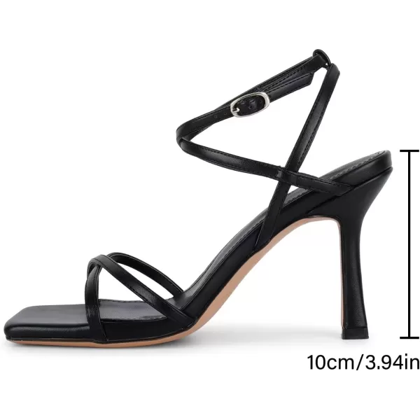 wetkiss Strappy Heels Women Stiletto High Heeled Sandals Adjustable Ankle Strap Square Open Toe Pumps For Homecoming Party Dress Wedding
