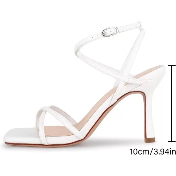 wetkiss Strappy Heels Women Stiletto High Heeled Sandals Adjustable Ankle Strap Square Open Toe Pumps For Homecoming Party Dress Wedding