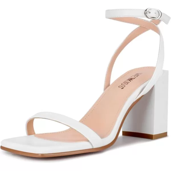 wetkiss Chunky Heels for Women Block Heeled Sandals with Square Open Toe and Adjustable Ankle Strap for Daily Wear