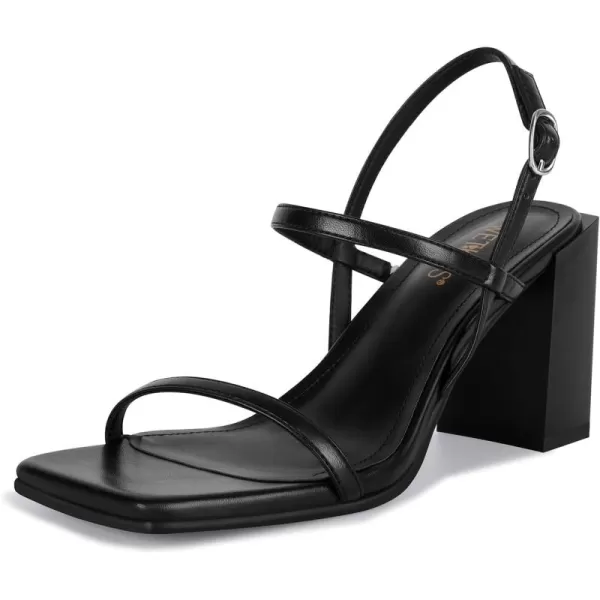 wetkiss Chunky Heels for Women, with Square Toe, Chunky Heel and Ankle Strap Design, Comfortable and Stylish
