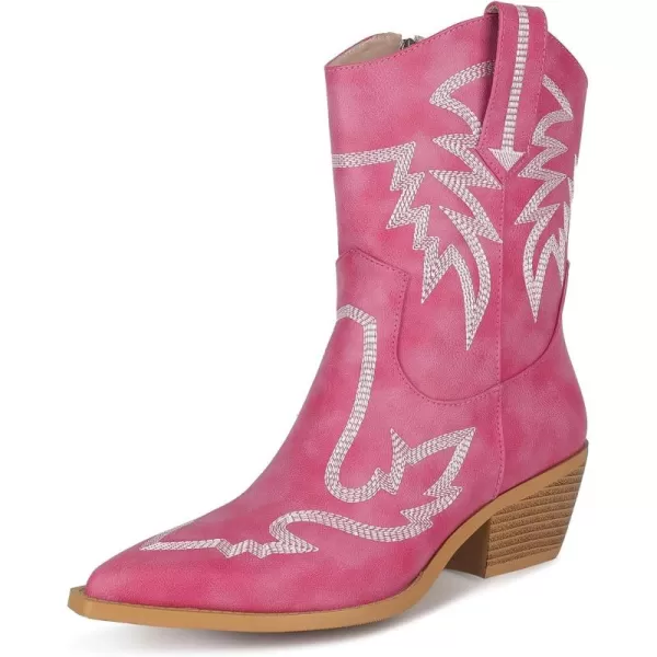 wetkiss Cowboy Boots for Women, Cowgirl Boots with Side Zipper and Chunky Heel Design for Music Festivals, Weddings...