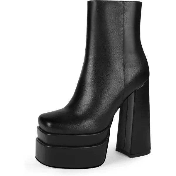 wetkiss Platform Boots for Women, with Sassy Platform, Chunky Heel, Square Toe and Side Zipper Design
