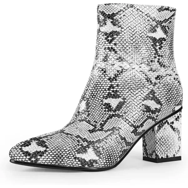 wetkiss Rhinestone/PU Low Chunky Pointed Toe Ankle Boots for Women with Full Bling Sparkly Crystals Booties for Wedding Party Date Dress