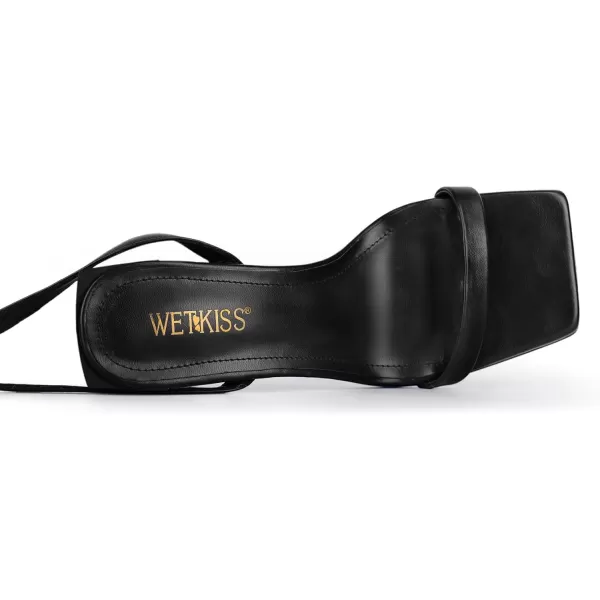 wetkiss Chunky Heels for Women Block Heeled Sandals with Square Open Toe and Adjustable Ankle Strap for Daily Wear