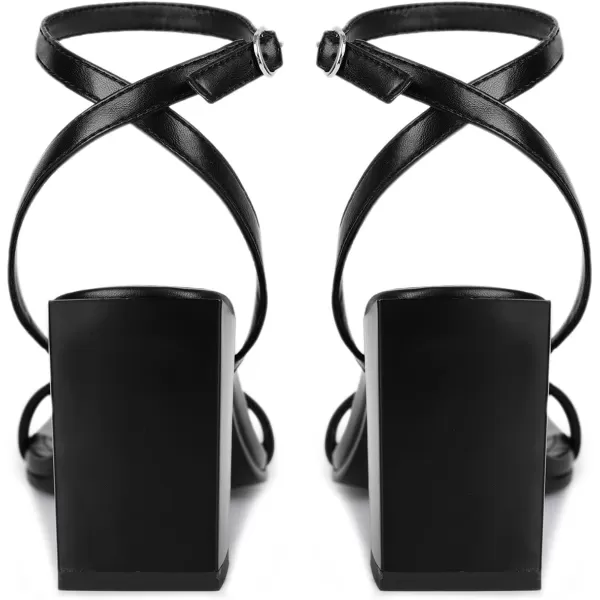 wetkiss Chunky Heels for Women Block Heeled Sandals with Square Open Toe and Adjustable Ankle Strap for Daily Wear