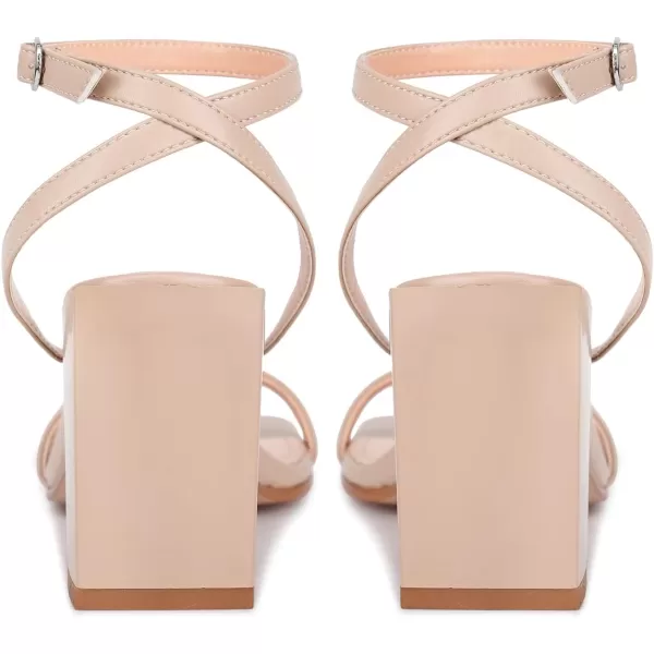wetkiss Chunky Heels for Women Block Heeled Sandals with Square Open Toe and Adjustable Ankle Strap for Daily Wear
