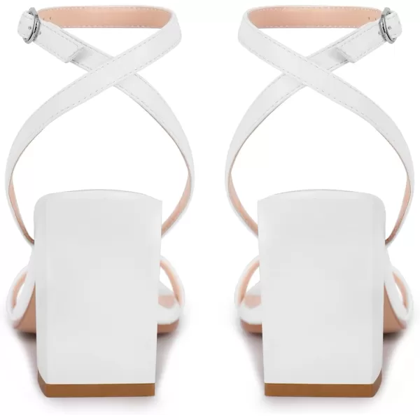 wetkiss Chunky Heels for Women Block Heeled Sandals with Square Open Toe and Adjustable Ankle Strap for Daily Wear