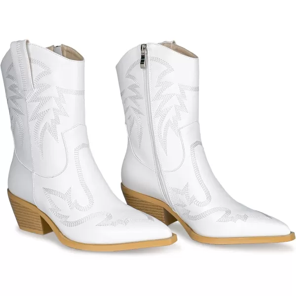 wetkiss Cowboy Boots for Women, Cowgirl Boots with Side Zipper and Chunky Heel Design for Music Festivals, Weddings...