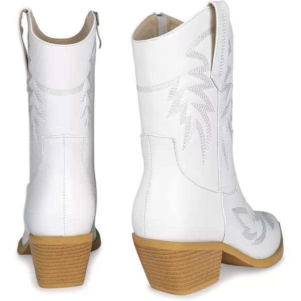wetkiss Cowboy Boots for Women, Cowgirl Boots with Side Zipper and Chunky Heel Design for Music Festivals, Weddings...