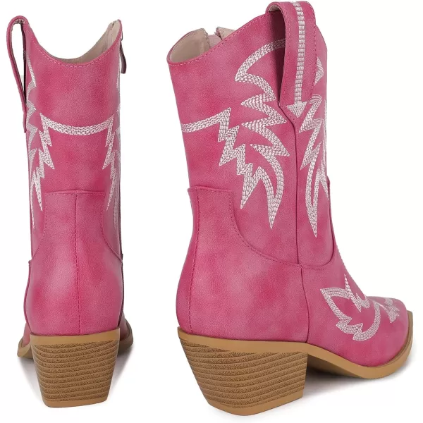 wetkiss Cowboy Boots for Women, Cowgirl Boots with Side Zipper and Chunky Heel Design for Music Festivals, Weddings...
