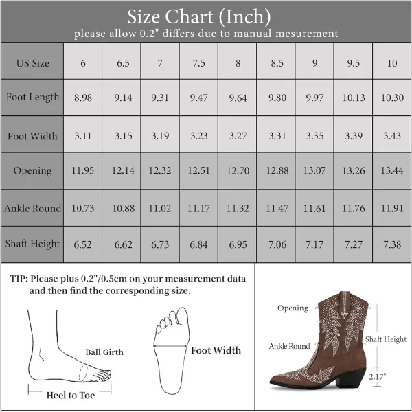 wetkiss Cowboy Boots for Women, Cowgirl Boots with Side Zipper and Chunky Heel Design for Music Festivals, Weddings...