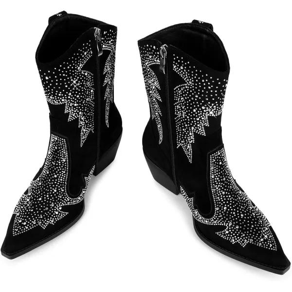 wetkiss Cowboy Boots for Women, Cowgirl Boots with Side Zipper and Chunky Heel Design for Music Festivals, Weddings...