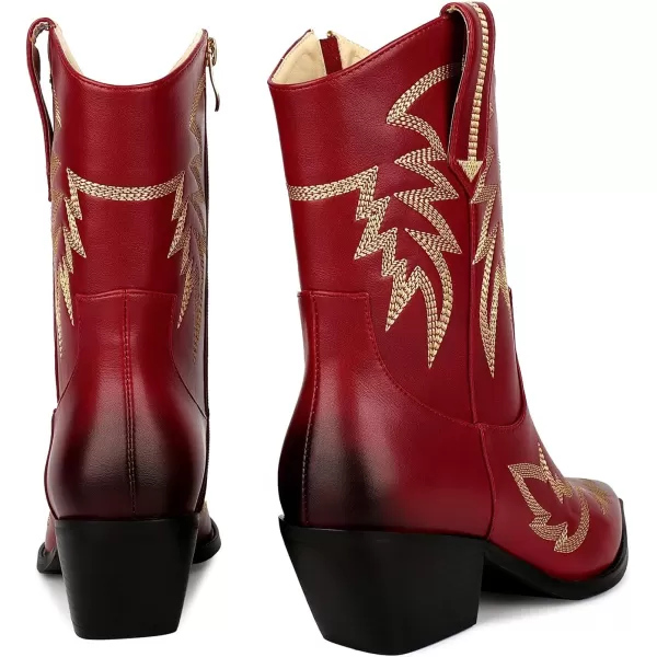wetkiss Cowboy Boots for Women, Cowgirl Boots with Side Zipper and Chunky Heel Design for Music Festivals, Weddings...