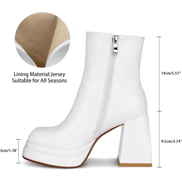 wetkiss Platform Boots for Women, with Sassy Platform, Chunky Heel, Square Toe and Side Zipper Design