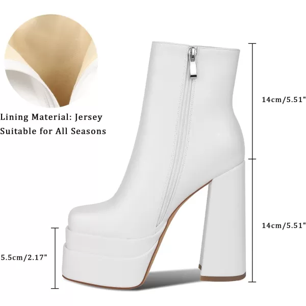 wetkiss Platform Boots for Women, with Sassy Platform, Chunky Heel, Square Toe and Side Zipper Design
