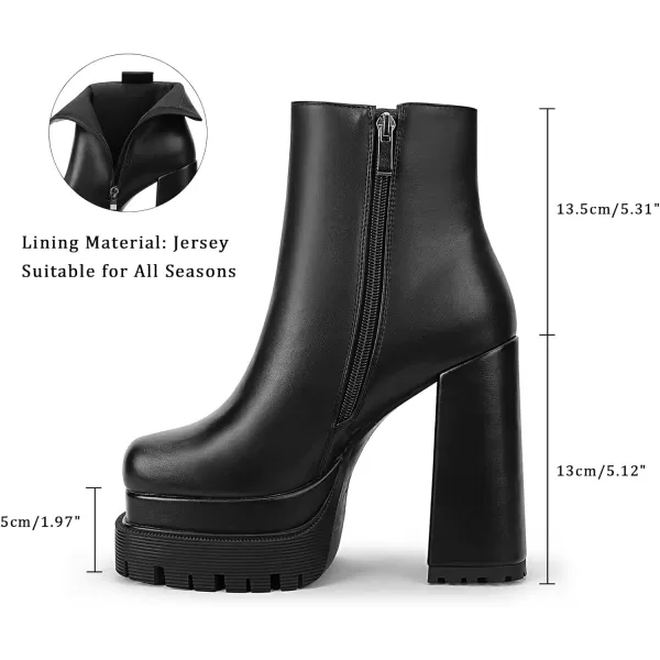 wetkiss Platform Boots for Women, with Sassy Platform, Chunky Heel, Square Toe and Side Zipper Design