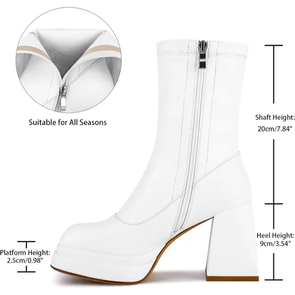 wetkiss Platform Boots for Women, with Sassy Platform, Chunky Heel, Square Toe and Side Zipper Design