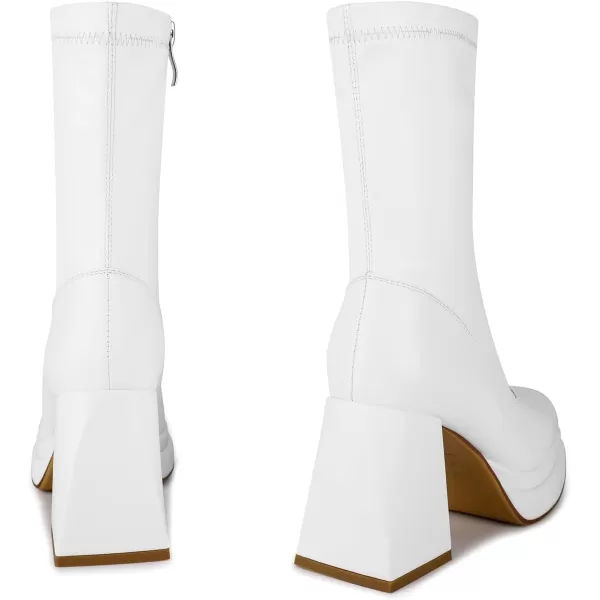 wetkiss Platform Boots for Women, with Sassy Platform, Chunky Heel, Square Toe and Side Zipper Design