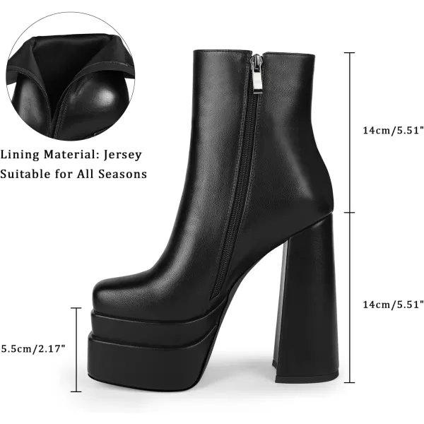 wetkiss Platform Boots for Women, with Sassy Platform, Chunky Heel, Square Toe and Side Zipper Design