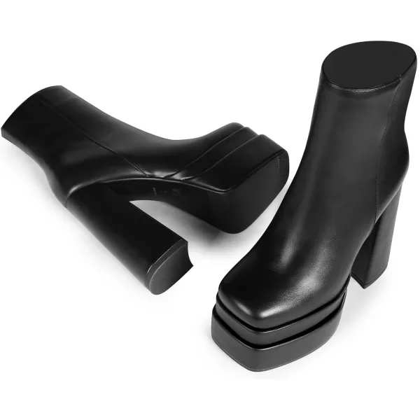 wetkiss Platform Boots for Women, with Sassy Platform, Chunky Heel, Square Toe and Side Zipper Design