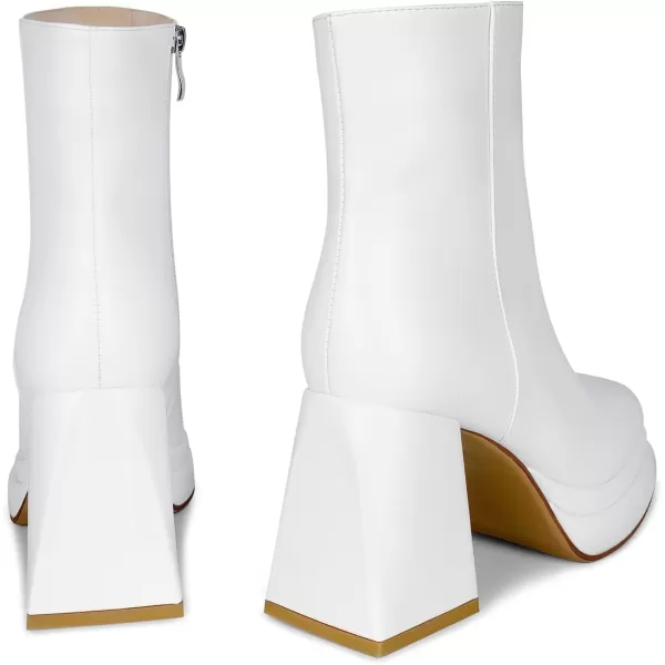 wetkiss Platform Boots for Women, with Sassy Platform, Chunky Heel, Square Toe and Side Zipper Design