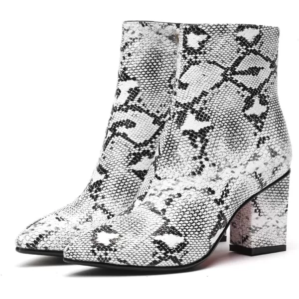 wetkiss Rhinestone/PU Low Chunky Pointed Toe Ankle Boots for Women with Full Bling Sparkly Crystals Booties for Wedding Party Date Dress