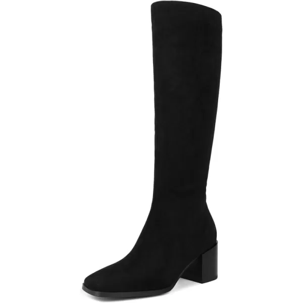 wetkiss Knee High Boots for Women Gogo Boots 70s Boots with Chunky Heel, Square Toe and Side Zipper Design Fashion Dress Boots
