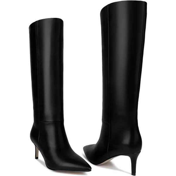 wetkiss Knee High Boots for Women, with Stiletto Heel and Pointed Toe Design, Classic and Sexy
