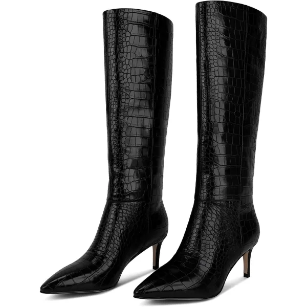 wetkiss Knee High Boots for Women, with Stiletto Heel and Pointed Toe Design, Classic and Sexy