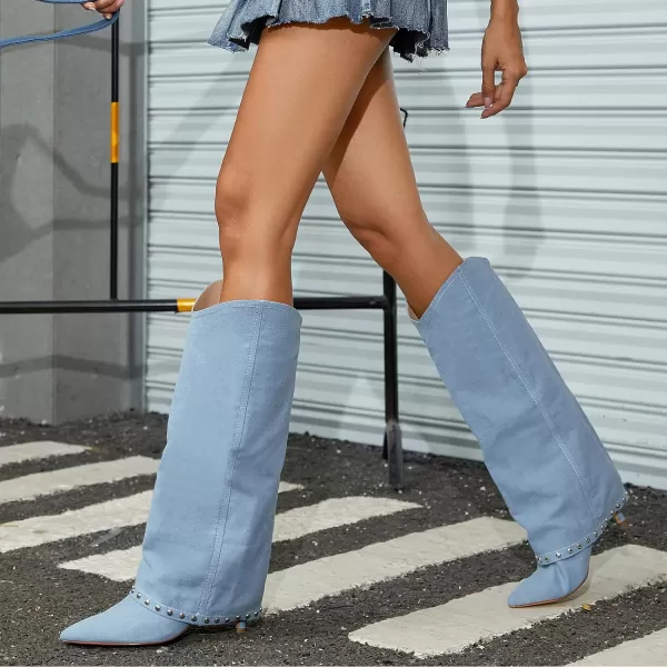 wetkiss Knee High Boots for Women, with Stiletto Heel and Pointed Toe Design, Classic and Sexy