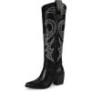 imagewetkiss Cowboy Boots for Women Knee High Cowgirl Boots Women Rhinestone Comfort Fashion Tall Sparkling Western Boots Boots for WomenAblack