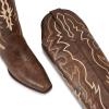 imagewetkiss Black Cowboy Boots for Women Knee High Cowgirl Tall Boots with Classic Retro Embroidered Chunky Heel Slip On Pointed Toe Womens Western Boots for Girls LadiesMatte Brown
