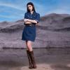 imagewetkiss Brown Cowboy Boots for Women Wide Mid Calf Western Cowgirl Chunky Boots Round Toe Pull On Casual Holiday Party Daily ShoesBrown