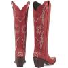 imagewetkiss Cowboy Boots for Women Embroidered Knee High Cowgirl Boots Womens Retro Western Boots Pull on Tall Boots with Chunky Heel Pointed ToeRed