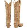 imagewetkiss Cowboy Boots for Women Embroidered Knee High Cowgirl Boots Womens Retro Western Boots Pull on Tall Boots with Chunky Heel Pointed ToeTan