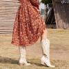 imagewetkiss Cowboy Boots for Women Knee High Cowgirl Boots Retro Embroidered Chunky Heels Pointed Toe Western Long Tall Boot Pull OnBeige