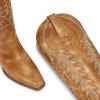 imagewetkiss Cowboy Boots for Women Knee High Cowgirl Boots Retro Embroidered Chunky Heels Pointed Toe Western Long Tall Boot Pull OnBrown