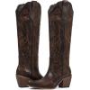 imagewetkiss Cowboy Boots for Women Knee High Cowgirl Boots Western Boots with Floral Embroidered Pointed Toe Chunky Heel Pull On Retro Vintage Classic Tall Boots for LadiesVintage Brown Floral