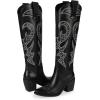 imagewetkiss Cowboy Boots for Women Knee High Cowgirl Boots Women Rhinestone Comfort Fashion Tall Sparkling Western Boots Boots for WomenAblack