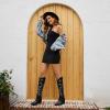 imagewetkiss Cowboy Boots for Women Knee High Cowgirl Boots Women Rhinestone Comfort Fashion Tall Sparkling Western Boots Boots for WomenAblack